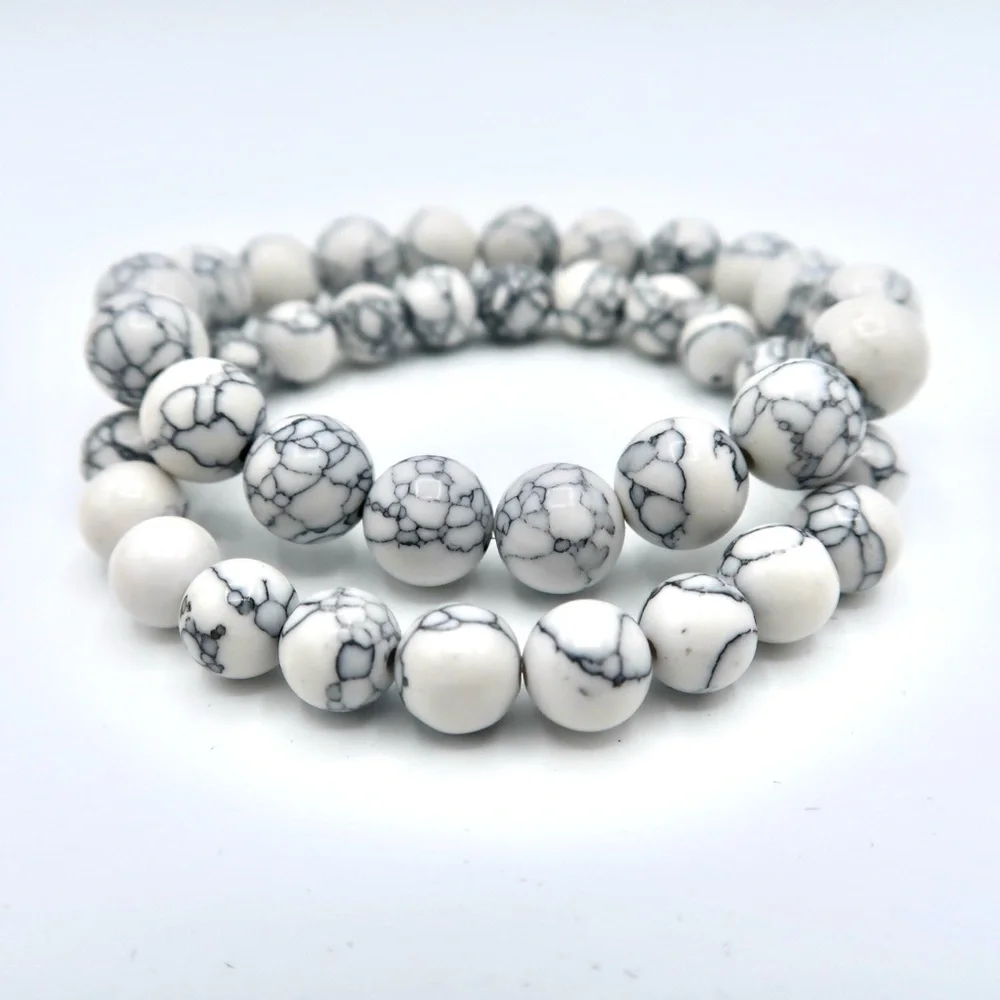 Natural Howlite Bracelet - Picture 4 of 10